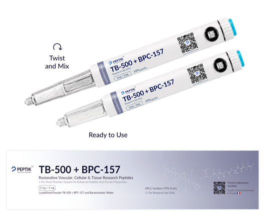 TB-500 5mg + BPC-157 5mg
Research Peptide Combination - Pen variant