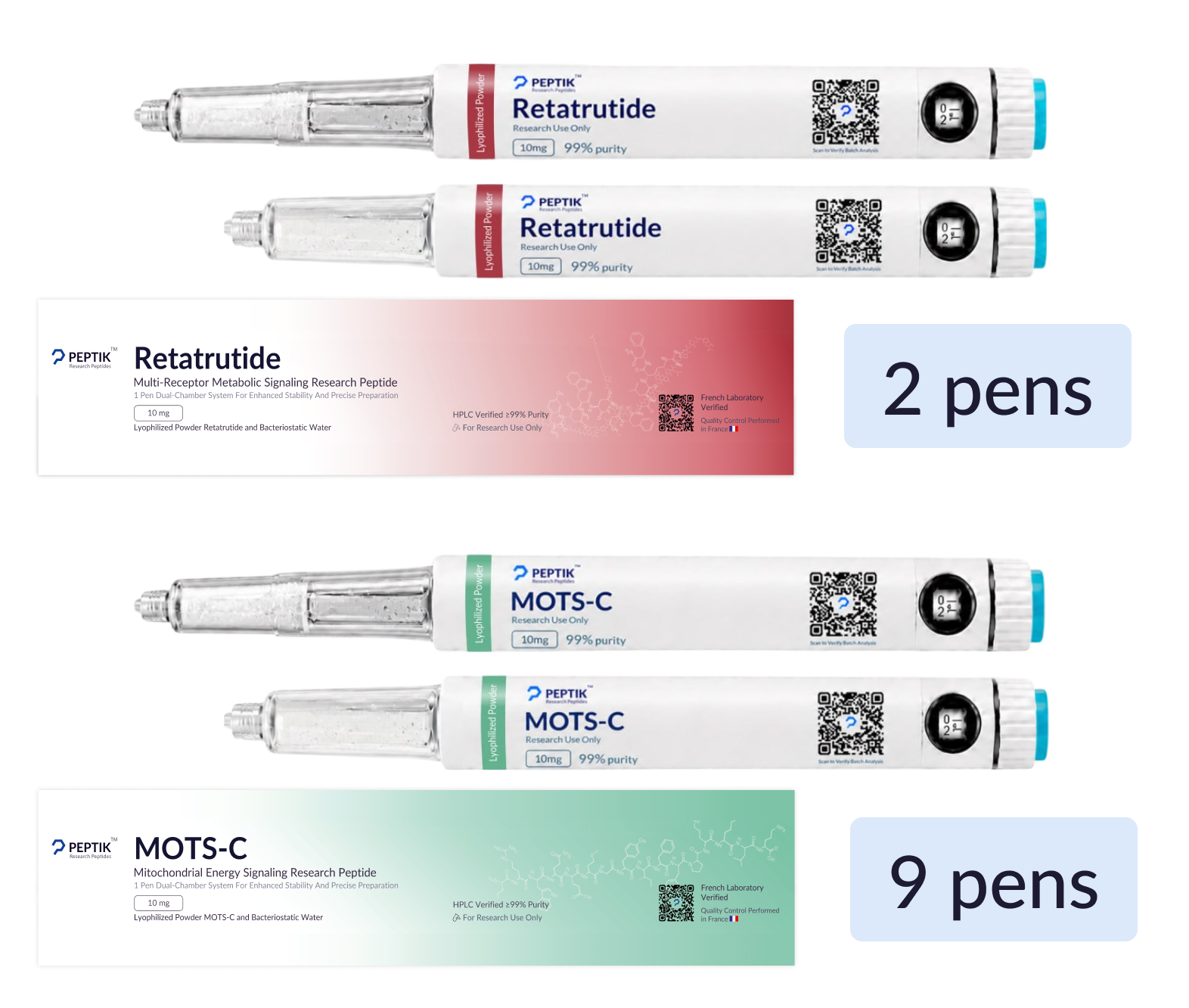 2 Retatrutide + 9 MOTS-C Pens