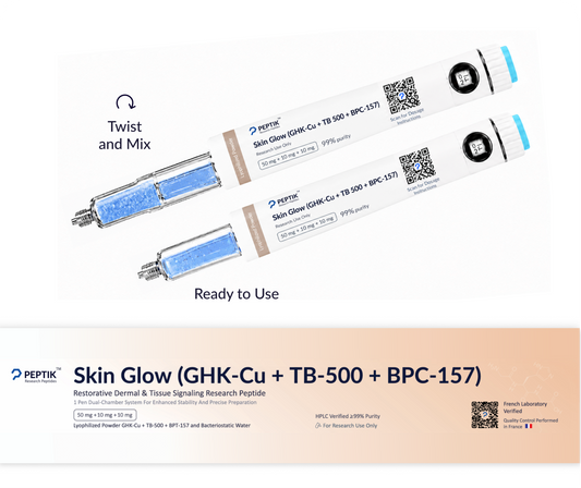 Skin Glow (GHK-Cu/TB-500/BPC-157) Pen — both chambers blue (Figma 2026-07-19)